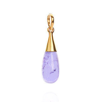 18K Gold Amethyst Crown Chakra Droplet Pendant Necklace & Earrings Gift Set