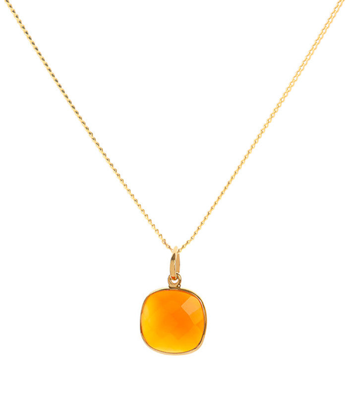 18K Gold Carnelian Sacral Chakra Pendant Necklace