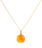 18K Gold Carnelian Sacral Chakra Pendant Necklace