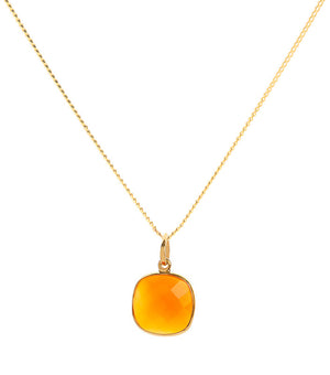 18K Gold Carnelian Sacral Chakra Pendant Necklace