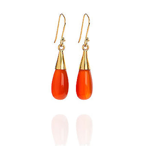 18K Gold Carnelian Sacral Chakra Earrings