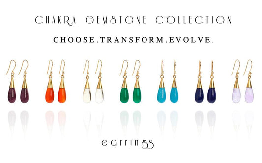 18K Gold 7 Chakra Gemstone  Earring Gift Set
