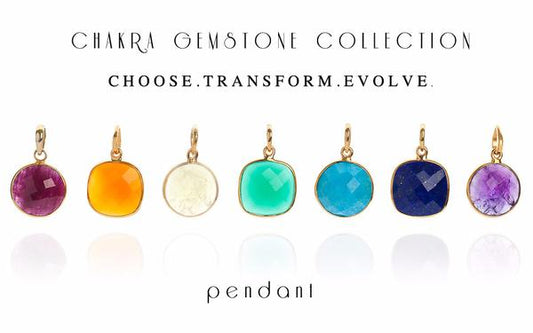 18K Gold 7 Chakra Gemstone Pendant Necklace Gift Set