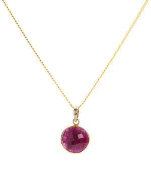 18K Gold Ruby Root Chakra Pendant Necklace