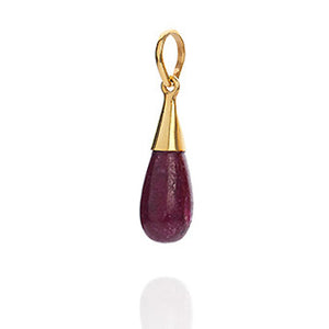 18K Gold Ruby Root Chakra Droplet Pendant Necklace